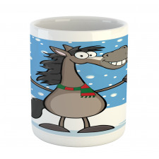 Mascot Horse Snowy Forest Mug