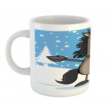 Mascot Horse Snowy Forest Mug