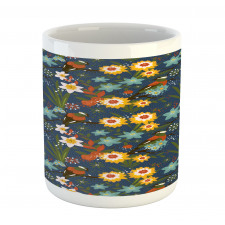 Vintage Birds Blossoms Art Mug