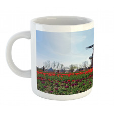 Windmill Photo on Tulip Field Mug