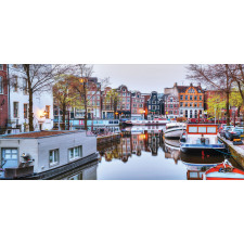 Small Boats on Amstel River Mug