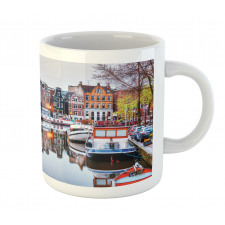 Small Boats on Amstel River Mug