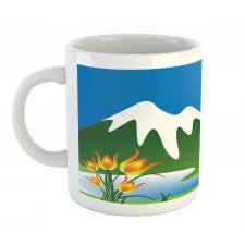 Snowy Mountain Flowers Mug