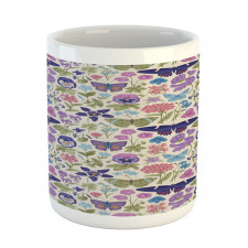 Butterfly Pansy Flower Leaf Mug