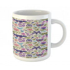 Butterfly Pansy Flower Leaf Mug