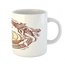 Sailing Boat Waves Dragon Mug