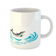 Big Fish Mammal Waves Art Mug