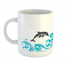 Big Fish Mammal Waves Art Mug