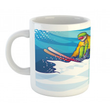 Man Skiing Sportive Scene Mug