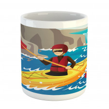 Boy Kayaking in the River Mug