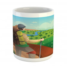 Man with a Backpack Hike Mug