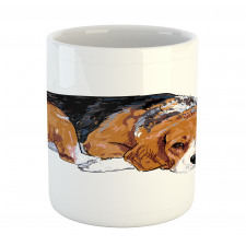 Sketch Like Drawing of Dog Mug