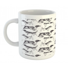 Monochrome Dog Breeds Mug