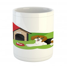 Dog House Bone Grass Graphic Mug