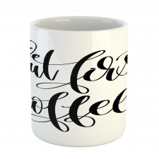 Black White Text Mug