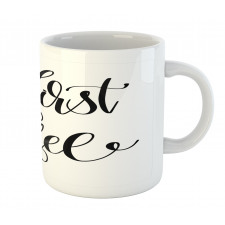 Black White Text Mug