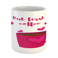 Text and Hearts Mug