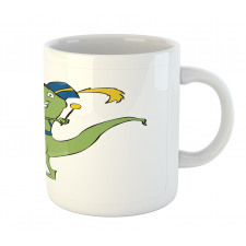 Happy Green Dinosaur Playing Mug