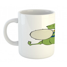 Happy Green Dinosaur Playing Mug