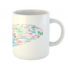 Colorful Instrument Drawings Mug