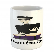 Beatnik Wording Cool Drummer Mug