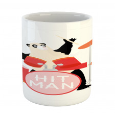 Whimsical Panda Hit Man Text Mug