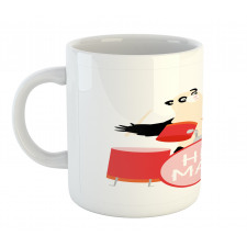 Whimsical Panda Hit Man Text Mug