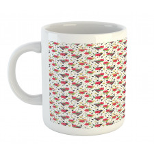 Modern Triangles and Flowers Mug