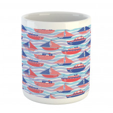 Sailing Boats Wave Graphic Mug