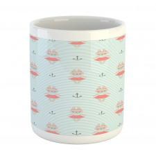 Bunnies on Oceanic Stripes Mug