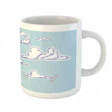 Fluffy Clouds Sketch Art Mug