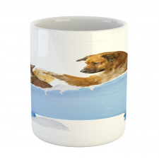 Dog and Cat in Bathtub Mug