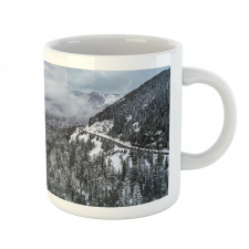 Highway in Winter Forest Mug