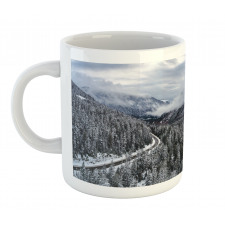 Highway in Winter Forest Mug