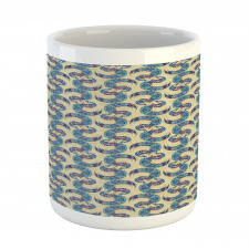 Abstract Japanese Peacock Art Mug