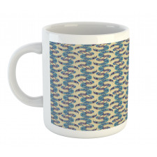 Abstract Japanese Peacock Art Mug