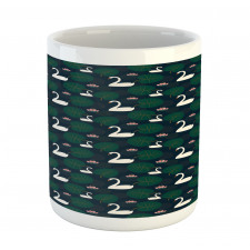Bird Water Lily and Leaves Mug