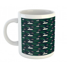 Bird Water Lily and Leaves Mug