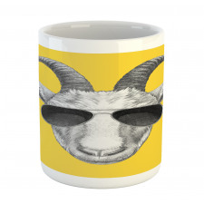 Grey Hand Drawn Goat Mug