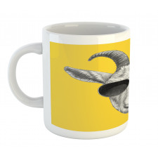 Grey Hand Drawn Goat Mug