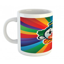 Clown Face Colorful Stripes Mug