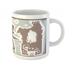 Woodcut Style Bears Man Mug