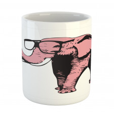 Cartoon Elephant in Glasses Mug