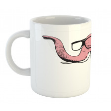 Cartoon Elephant in Glasses Mug