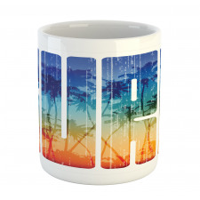 Surf Retro Letters Palms Mug