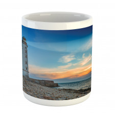 Lighthouse at Sunset Sea Mug