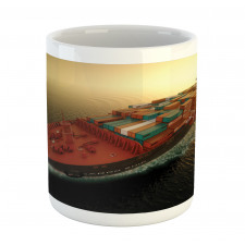 Container Ship at Sunrise Mug