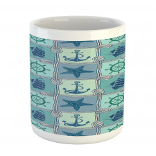 Ships Wheel Turquoise Mug