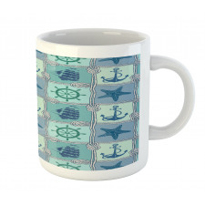 Ships Wheel Turquoise Mug