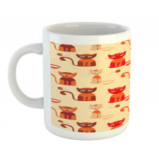 Cats in Paprika Orange Tone Mug